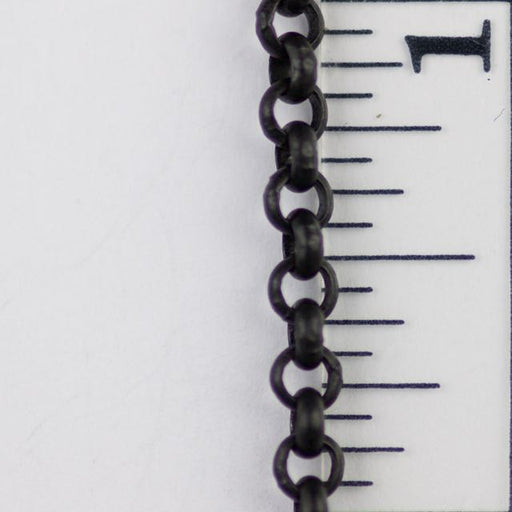 3.5mm Rolo Chain (inside diameter 2.25mm) - Matte Black