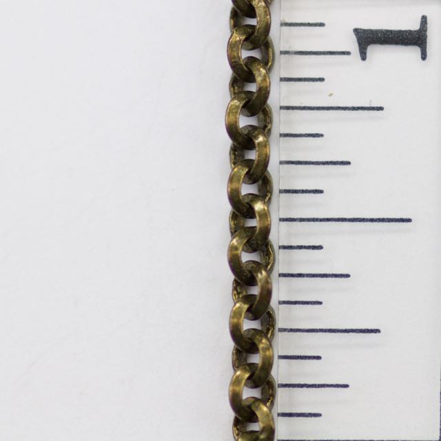3.5mm Beveled Rolo Chain - Antique Brass — That Bead Lady