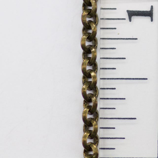 3.5mm Beveled Rolo Chain - Antique Brass
