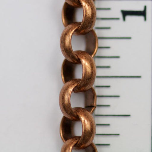 7mm Rolo Chain (inside diameter 4.8mm) - Antique Copper