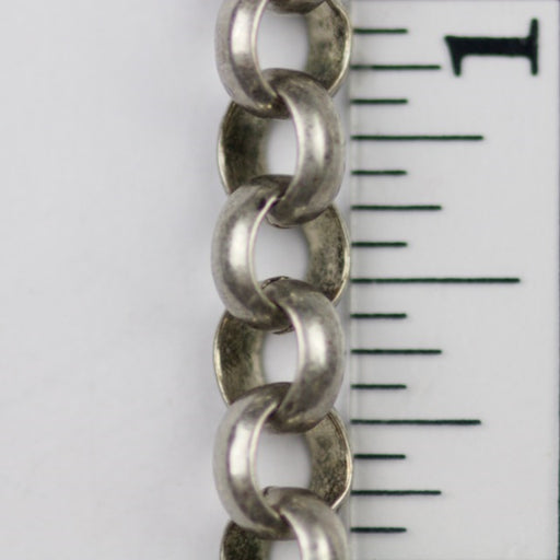 7mm Rolo Chain (inside diameter 4.8mm) - Antique Silver
