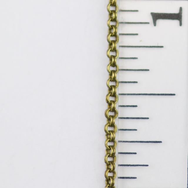 2mm Petite Double Rolo Chain - Antique Brass — That Bead Lady