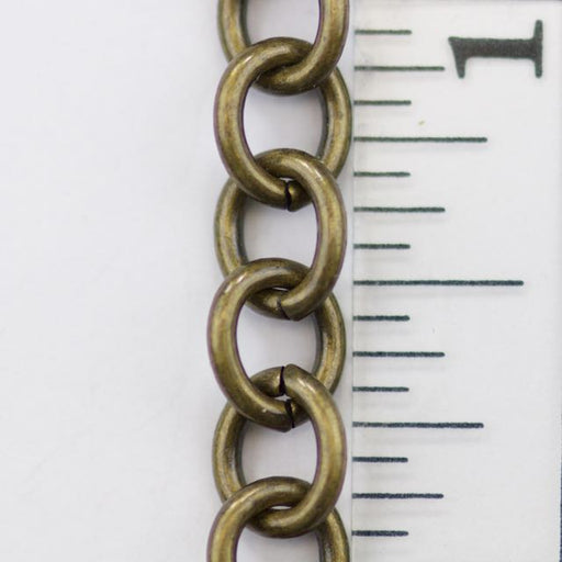 8mm x 6.5mm Cable Chain - Antique Brass