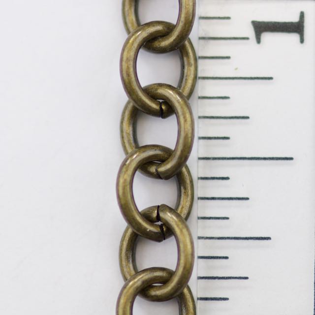 8mm x 6.5mm Cable Chain - Antique Brass