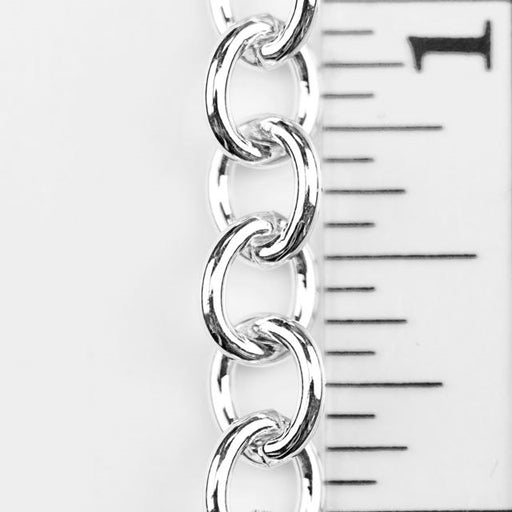 8mm x 6.5mm Cable Chain - Silver