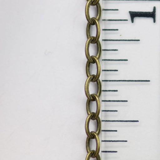 4mm x 3mm Classic Cable Chain - Antique Brass