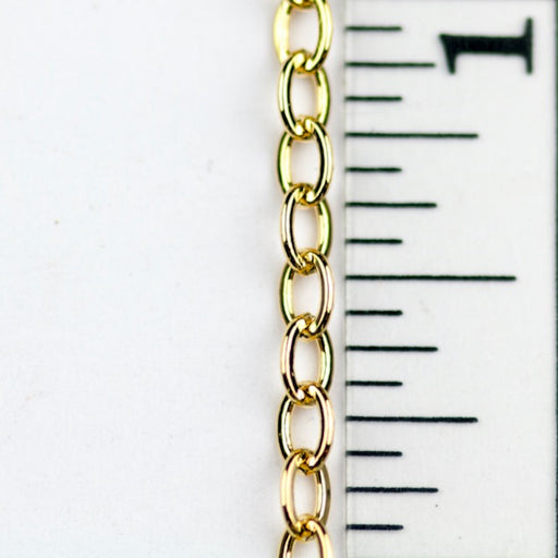 4mm x 3mm Classic Cable Chain - Gold
