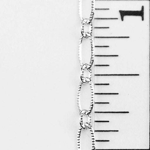 6.4mm x 3mm Textured Oval Chain - Silver