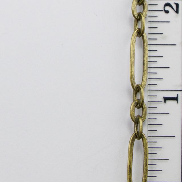 17.7mm x 6mm Stretched Link Chain - Antique Brass