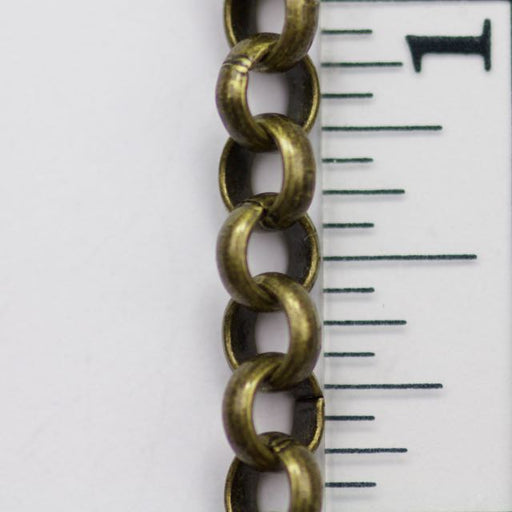 6mm (inside diameter 4mm) Rolo Chain - Antique Brass