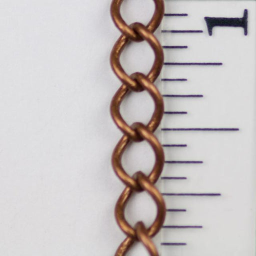 8mm Curb Chain (inside diameter 5mm x 3.3mm) - Antique Copper