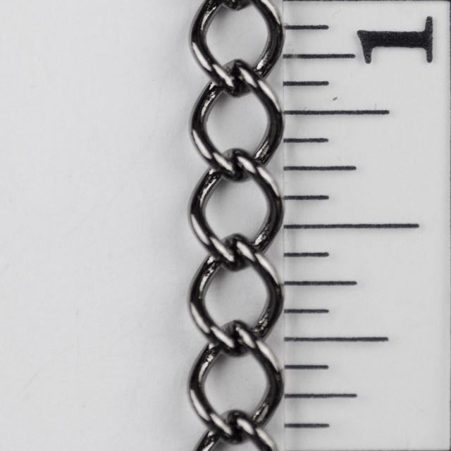 8mm Curb Chain (inside diameter 5mm x 3.3mm) - Gunmetal