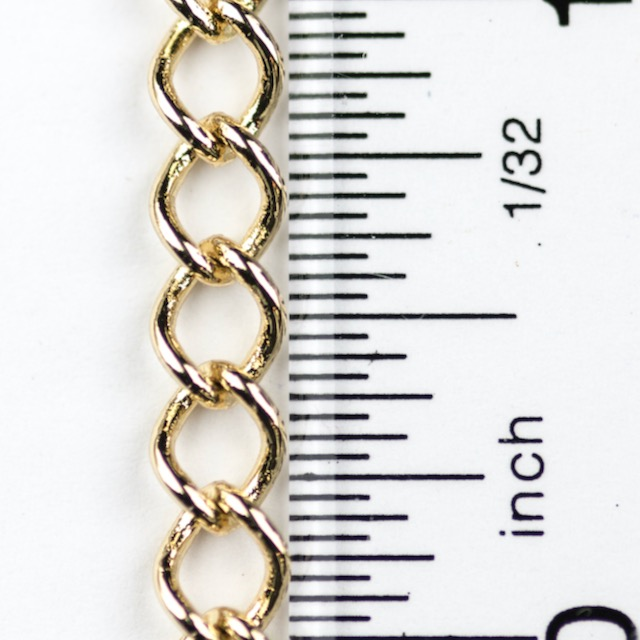 8mm Curb Chain (inside dimater 5mm x 3.3mm) - Gold