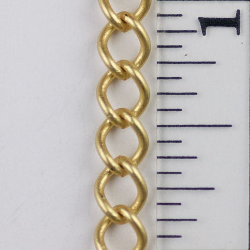 8mm Curb Chain (inside diameter 5mm x 3.3mm) - Satin Hailton Gold