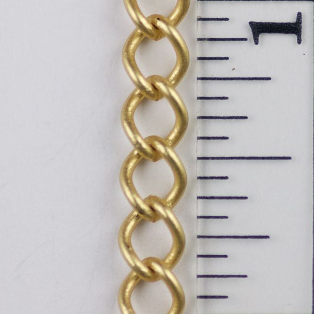 8mm Curb Chain (inside diameter 5mm x 3.3mm) - Satin Hamilton Gold