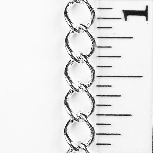 8mm Curb Chain (inside diameter 5mm x 3.3mm) - Silver