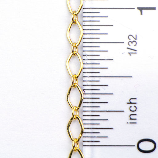 4mm x 3mm Oval Link Cable Chain - Gold