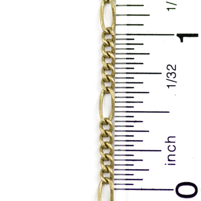 2.5mm Figaro Chain - Antique Brass