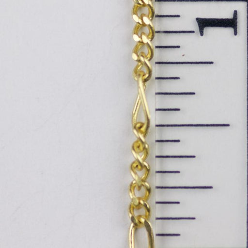 2.5mm Figaro Chain - Satin Hailton Gold