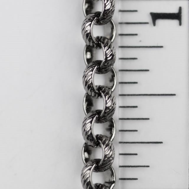 5mm Textured Rolo Chain - Gunmetal