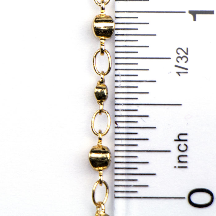 5.8mm x 2.5mm and 8mm x 3.7mm Alternating Disc Chain - Gold