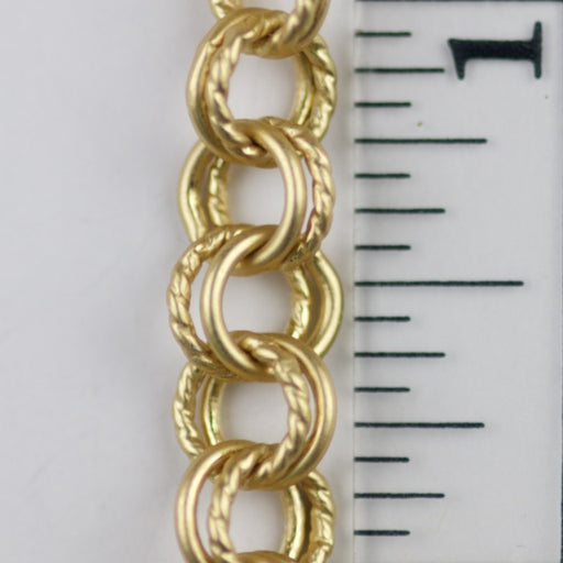 6.8mm Double Link Cable Chain - Satin Hamilton Gold