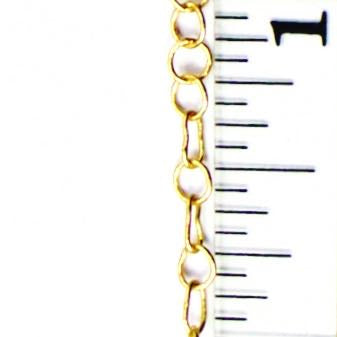 4.2mm x 4mm Fine Round Cable Chain - Satin Hamilton Gold