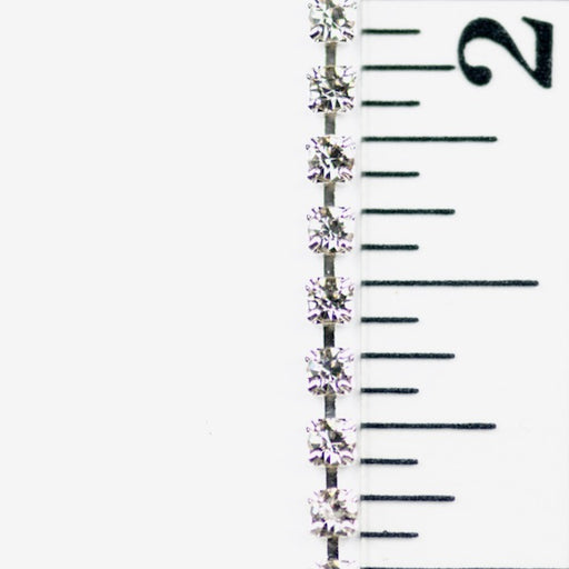 2mm Crystal Rhinestone Cup Chain - Silver