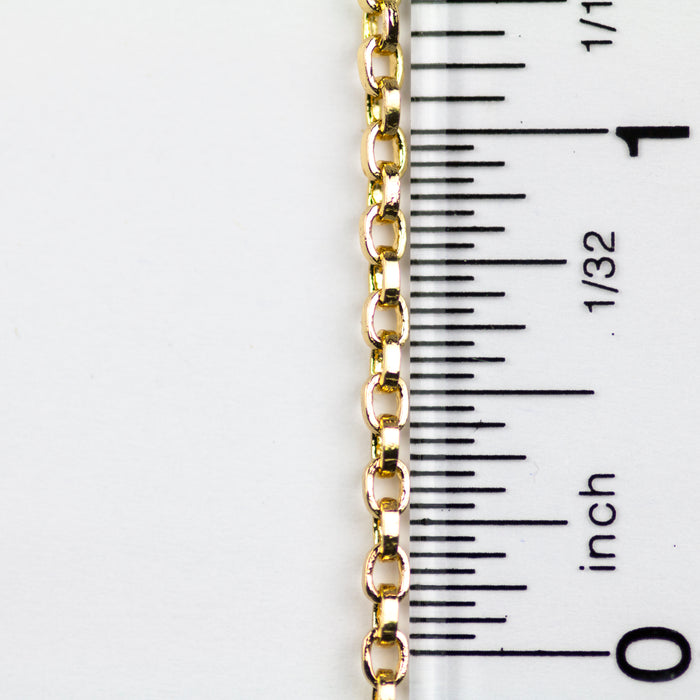 2.5 x 3.5mm Square Wire Cable Chain - Gold