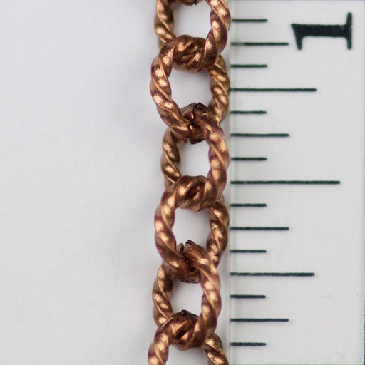 7.5mm x 6mm Twisted Link Cable Chain - Antique Copper
