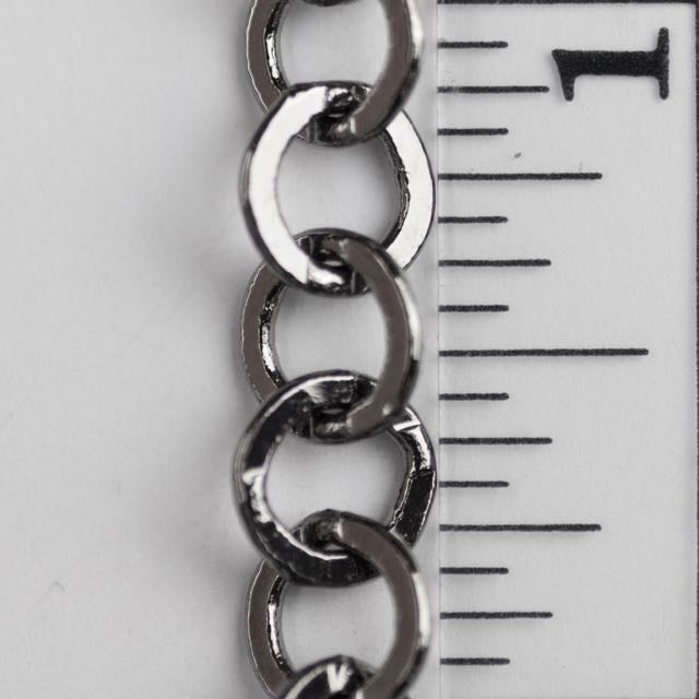 7.9mm x 7.5mm Smooth Flat Cable Chain  - Gunmetal