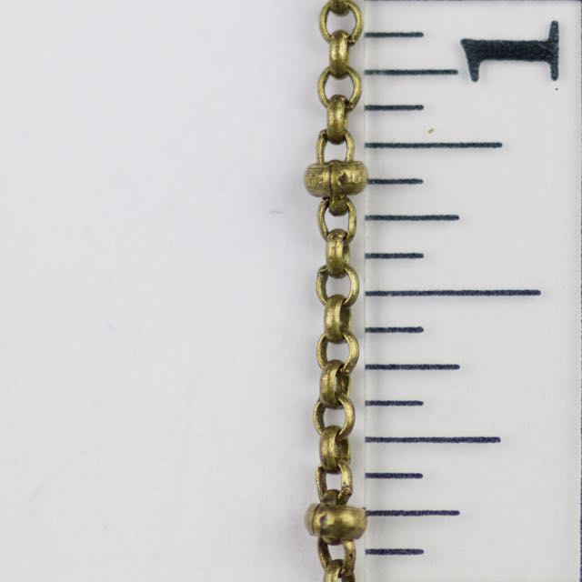 2mm Satellite Rolo Chain with 2.5mm Ball - Antique Brass
