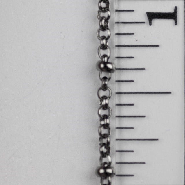 2mm Satellite Rolo Chain with 2.5mm Ball - Gunmetal