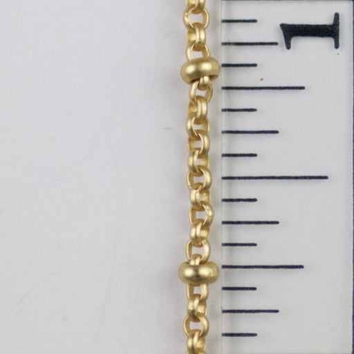 2mm Satellite Rolo Chain with 2.5mm Ball - Satin Hamilton Gold