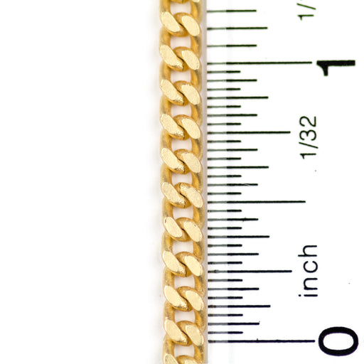 4.5mm x 4.0mm Link Flat Curb Chain - Satin Hamilton Gold