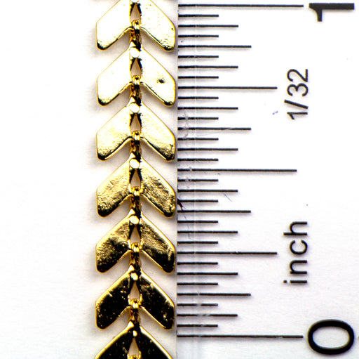 6.5mm Flat Chevron Link Chain - Gold