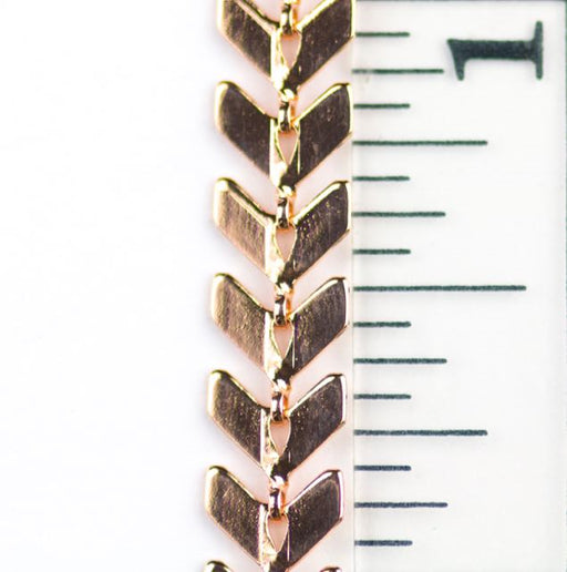 6.5mm Flat Chevron Link Chain - Rose Gold