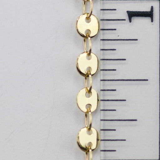 4mm Round Disc Chain - Gold