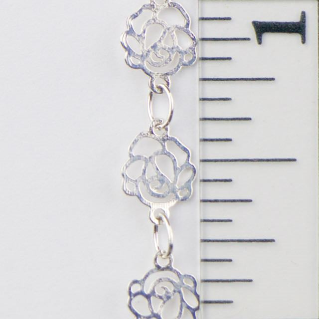 6.5mm Elegant Rose Chain - Silver