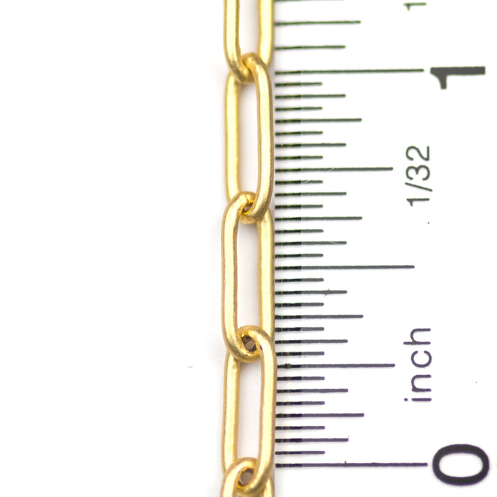 11.0mm x 4.25mm Paperclip Cable Chain - Satin Hamilton Gold