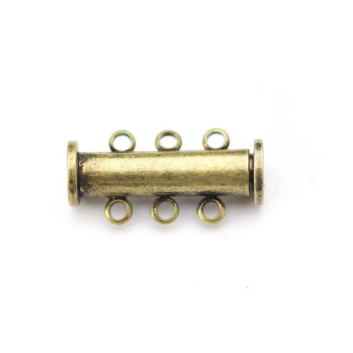 20mm x 10mm Slide Magnetic 3-Loop Clasp - Antique Brass