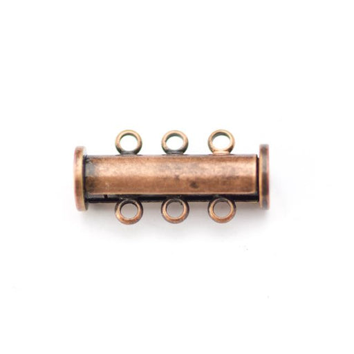 20mm x 10mm Slide Magnetic 3-Loop Clasp - Antique Copper