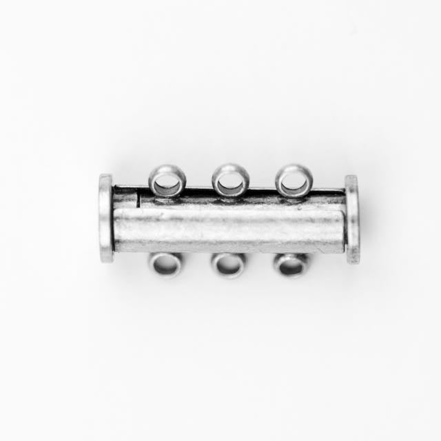 20mm x 10mm Slide Magnetic 3-Loop Clasp - Antique Silver