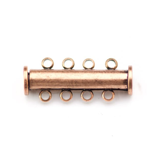 26mm x 10mm Slide Magnetic 4-Loop Clasp - Antique Copper