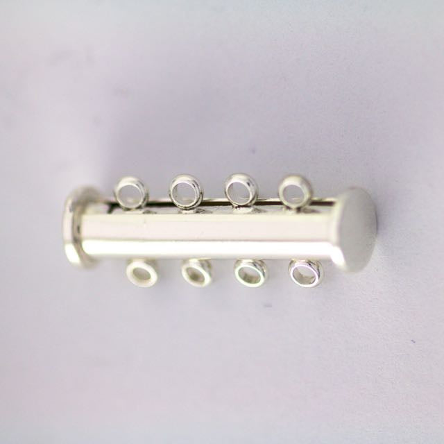 26mm x 10mm Slide Magnetic 4-Loop Clasp - Silver