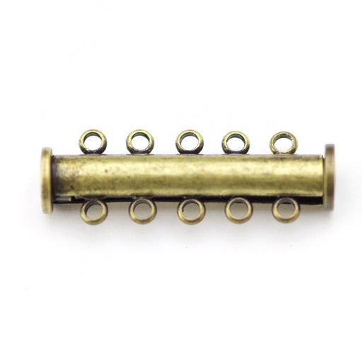 30mm x 10mm Slide Magnetic 5-Loop Clasp - Antique Brass