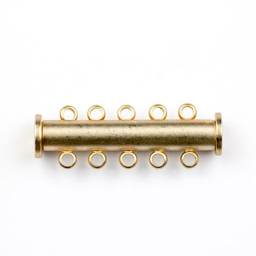 30mm x 10mm Slide Magnetic 5-Loop Clasp - Satin Hamilton Gold