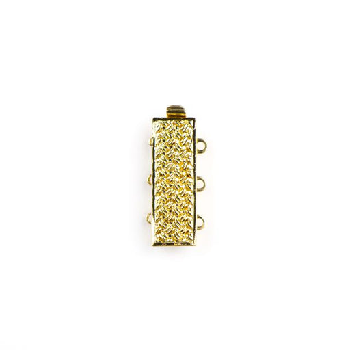 10mm x 19mm 3 Strand Rectangular Clasp - Gold Plate