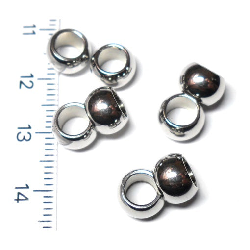 Stainless Steel Large (8mm x 5mm) Barrel Beads