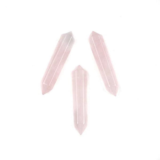 8mm x 40mm ROSE QUARTZ Double Terminated Point (Top Drilled)